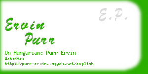 ervin purr business card